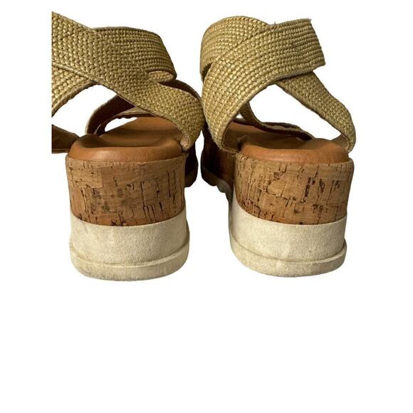 Steve Madden Bandi Platform Wedge Comfort Sandal Women's Size 8 Tan 23431 - Picture 5 of 7